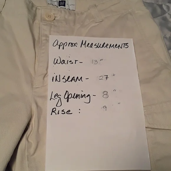 Vtg GAP factory Cargo Chinos/khakis,  cream, size 1 - Picture 4 of 8